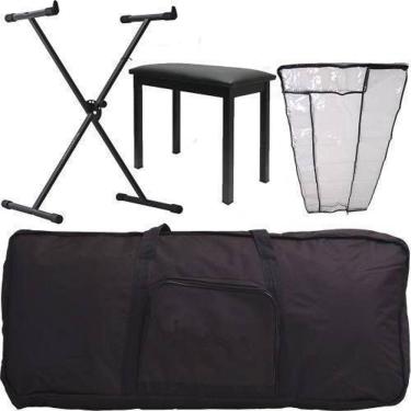 Imagem de Kit Acessórios Para Teclado Musical Com Capa Banco Etc.
