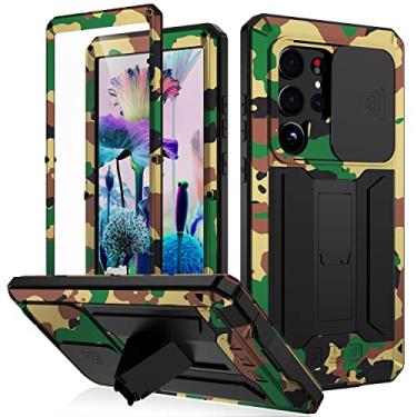 Imagem de Capa para Samsung S23 Ultra de metal rígido compatível com Galaxy S23 Ultra capa para celular com protetor de tela e protetor de lente Harry Potter Metalicas grau militar lifeproof (A-Camo)