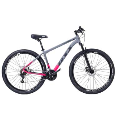 Imagem de Bicicleta Em Aluminio Aro 29 MTB GTI ROMA 3x8v 24 Velocidades Freio a Disco Suspensão de 80mm,15,Rosa Degradê Cinza