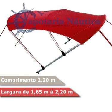 Imagem de Capota Toldo Nautico 3 Arcos 2,2 m Comprimento Estrutura Reforçada P/ 
