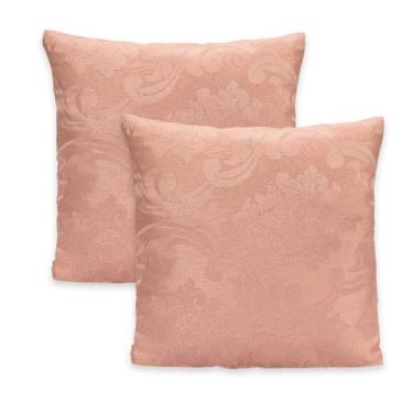 Imagem de Kit 2 Capas de Almofada c/ Zíper em Jacquard Adamascado Luxo 40cm x 40