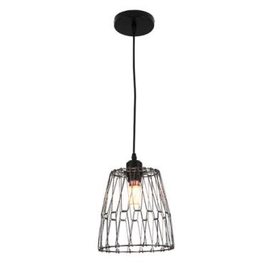 Imagem de Lustre Pendente Luminaria Decoraçao Ajustavel Rustica Moderna Metal Ar