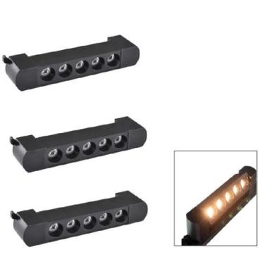 Imagem de Kit 3 Luminária Led Pontual Linear 10w 3000k Para Trilho Preto Bivolt 