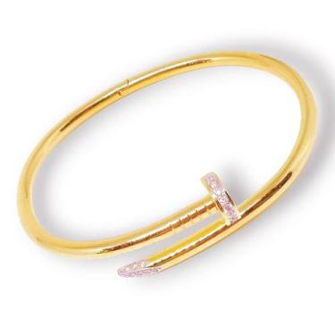 Imagem de Pulseira Ouro 18k Prego  com pedras - Elegancy Joias