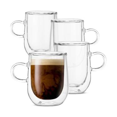 Imagem de BTaT- Copos de Espresso, Conjunto de 4, 90 ml), Forma de Barril, Copos de Café Espresso de Vidro de Parede Dupla, Canecas de Espresso, Copo Espresso, Copos de Vidro Espresso, Copos de Vidro Espresso, Copos de Espresso Claros, Copos de Espresso