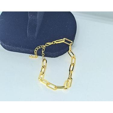 Imagem de Pulseira Corrente Elo Grossa Feminino/Masculino Folheado Ouro 18k Dour