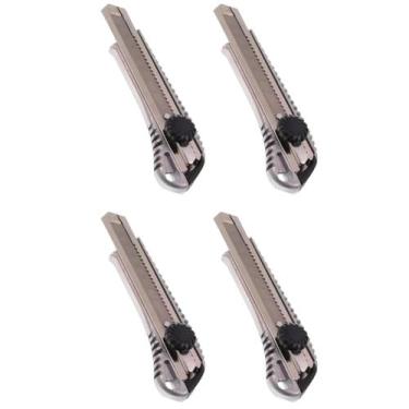 Imagem de Kit 4 Estilete Metálico Reforçado Profissional 18mm  - WORKER