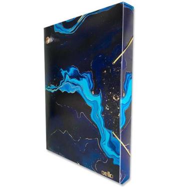 Imagem de Pasta Aba Elástico Ofício Lombo 4cm L'Éléphant Bleu Marmo Moon Dello