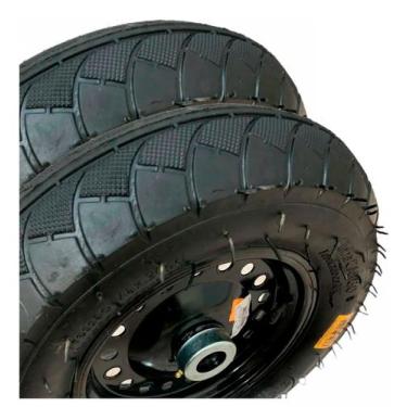 Imagem de Roda Pneumática 4 Lonas 350-8 A. Cargo com Rolamento Rolete - Kit 2 Un
