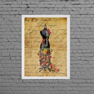 Imagem de Quadro Vintage Manequim Costura 33X24Cm - Com Vidro - Quadros On-Line