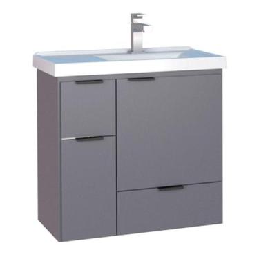 Imagem de Gabinete Para Banheiro Madeira Orquídea 60 Cozimax Cinza