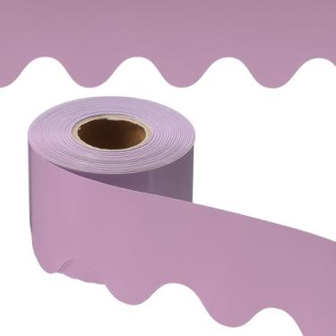 Imagem de PATIKIL Borda de quadro de avisos, pôster de 65,5 metros, quadro-negro, decoração de cortiça, bordas recortadas, decoração de parede para sala de aula, escritório, armário, cinza, rosa