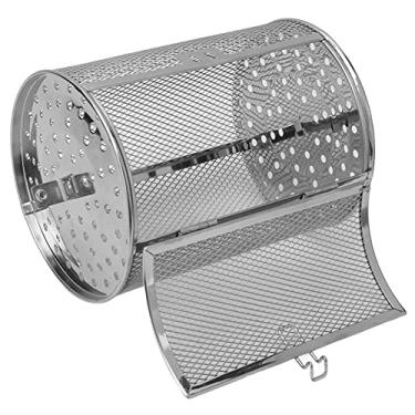Imagem de Cesta de Rotisserie Inoxidável, Gaiolas de Forno Rotativas Rack de Rotisseries de Aço Grelha Externa Gaiola Giratória de 360 ​​graus para Assar Nozes Ferramenta Torradeira de