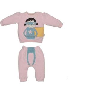 Imagem de Conjunto Bebê Menina Plush Inverno Rosa Longo Olívia - Upi Ulli, M