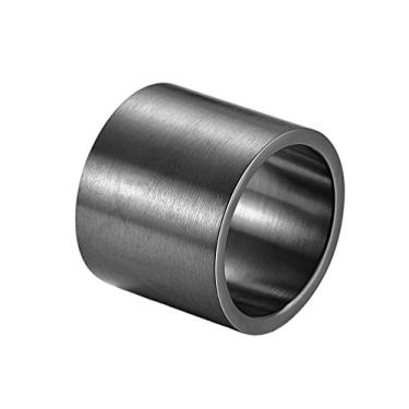 Imagem de INRENG Anel masculino de aço inoxidável 19 mm de largura anel liso grande e legal acabamento fosco blusa plana prata, dourado, preto