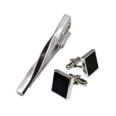 Imagem de [TAVARAT] Abotoaduras masculinas para homens prendedor de gravata genuíno Learher Tps-063, free, latão, Sem Pedra Preciosa