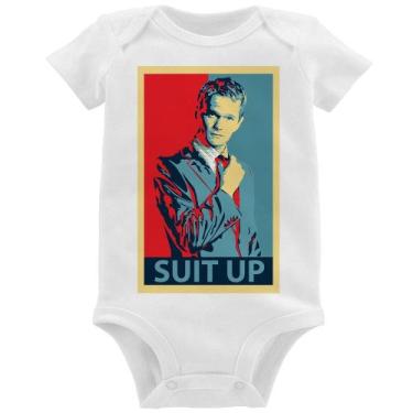 Imagem de Body Bebê Suit Up Barney Stinson - Foca na Moda, Branco, M