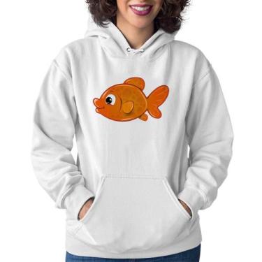 Imagem de Moletom Feminino Peixinho Brinquedo - Foca na Moda, Branco, GG