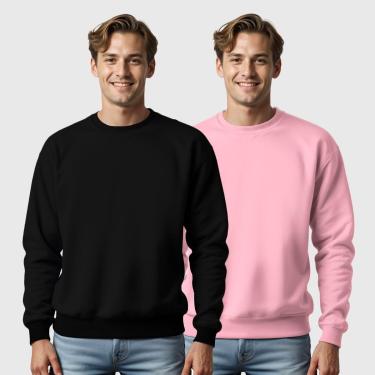 Imagem de Kit 2 Blusas de Frio Moletom Gola Redonda Masculina Benellys-Masculino