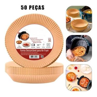 Imagem de Forma Para Air Fryer Papel Sem Sujeira Antiaderente