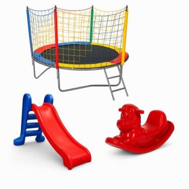 Imagem de Cama Elástica Pula Pula 2,30m Escorregador M Cavalinho - Rotoplay Brin