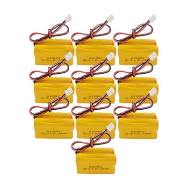 Imagem de XUNTU Pacote de bateria Ni-Cd de 4,8 V 1100 mAh compatível com MAG93NC487 Lithonia ELB B006 Lithonia ELBB006 ELBCS06 ELB-CS06 Sinal de luz de emergência/saída (pacote com 10)