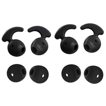 Imagem de JNSA Ganchos de substituição de silicone para fones de ouvido intra-auriculares Sony WI-SP500 e Samsung Galaxy S7 S7 Edge Note5, pontas de gancho 2 pares e pontas de botões 2 pares, 4 pares, 1 Size, Black/Gray