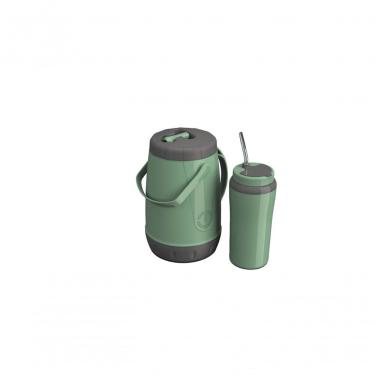 Imagem de Kit Tererê Unitermi Garrafa Térmica 2,5l + Copo Térmico 650ml + Canudo De Inox Verde