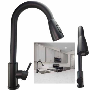 Imagem de Torneira Goumert Pull Down Monocomando Cozinha Flexivel Agua Fria Quente Cuba Mesa Limpeza