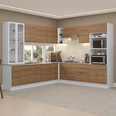 Imagem de Armário De Cozinha Completa 549cm Branco/rustic Stella Madesa 01 Branco/rustic