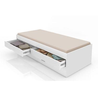 Imagem de Bicama Solteiro Bari Sem Colchão MDF MDP 193x60x95,5cm Branco Gabrielli Móveis