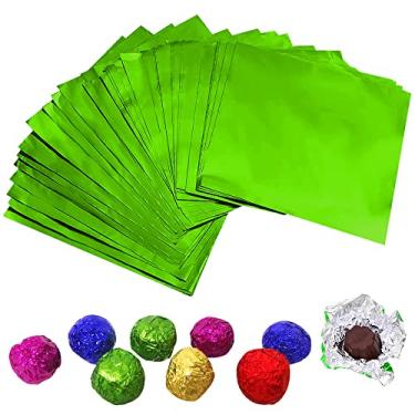 Imagem de VESTARUVOT 200 Unidades De Embalagens Quadradas Alumínio Para Doces - 4X4 Polegadas, Moldes Chocolate Embalagem Faça Você Mesmo Festas, Casamentos E Aniversários