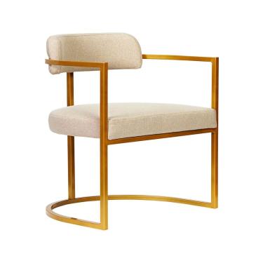 Imagem de Cadeira Estofada Porto Para Sala Base Em Aço e Assento Estofado - EdeCasaMoveis