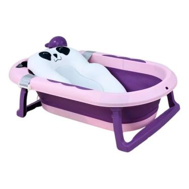 Imagem de Banheira Dobrável Com Termômetro E Suporte Para Bebês Flutua - Tibaby,