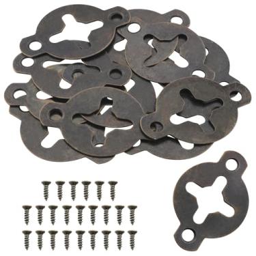 Imagem de ZZLZX 12 peças de suporte de folha de metal para pendurar com 24 parafusos com ilhós de bloqueio redondo, suporte de prateleira, para obras de arte, espelho, decoração de parede, moldura de diamante