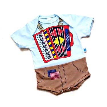 Imagem de Fantasia Festa Junina Bebê Menino Body Matutinho Sanfona - Abrakadabra