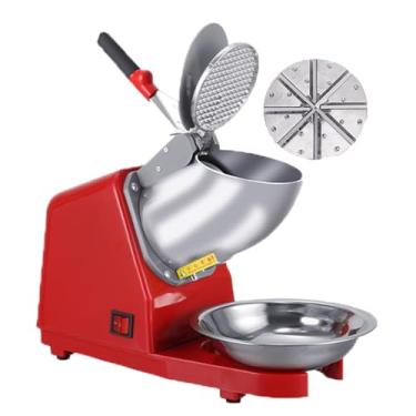 Imagem de MáQuina De Gelo Raspada,Lâminas e tampa duplas, cabo antiderrapante, espessura ajustável, porta de drenagem, duas calhas de gelo para fazer sorvetes e coquetéis