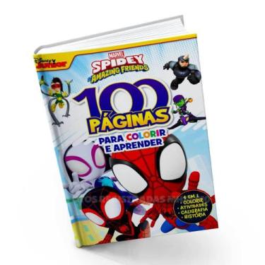 Imagem de Livro Para colorir Infantil 100 Desenho Pintar Desenhar historia Marve