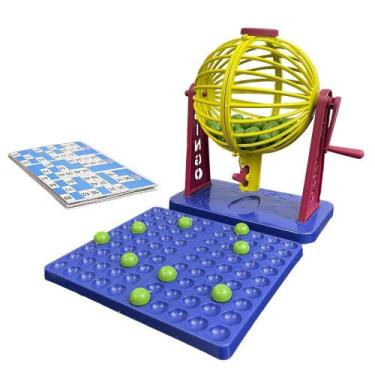 Imagem de Bingo 24 Cartelas Com Globo Giratório 90 Bolinhas Brinquedo Infantil -