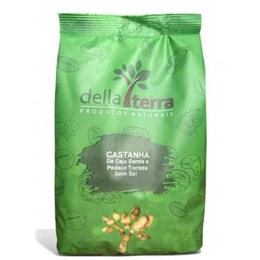 Imagem de Castanha de Caju Banda e Pedaços Torrada sem Sal 1Kg Della Terra