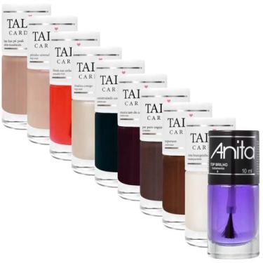 Imagem de Kit 9 Esmaltes Coleção Talita Cardozo + Top Brilho 10ml Anita