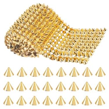 Imagem de Spritewelry Golden Spike for Crafts Spike Studs for Clothing 1 jarda 12 fileiras Cone Flat Back Rebites Punk Rock Trim Bead Decor Cabochão de resina para chapéus, sapatos, roupas, decorações DIY