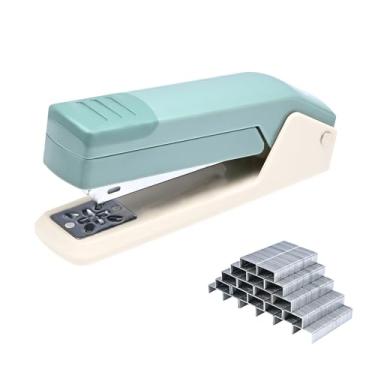 Imagem de M&G Bonito grampeador giratório de braço oscilante com 1000 grampos, grampeador de mesa de rotação de 360 graus, capacidade para 25 folhas, sem atolamento, grampeador de mesa para encadernação de