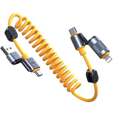 Imagem de Cabo de carregamento Jixivor 4 em 1 espiral USB C 100W para iPhone