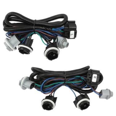 Imagem de PIT66 Par de chicotes de fiação de luz traseira compatível com Chevy Silverado 1500 1500HD 2500HD 3500 2003-2007 16531401, 16531402 lado esquerdo e direito
