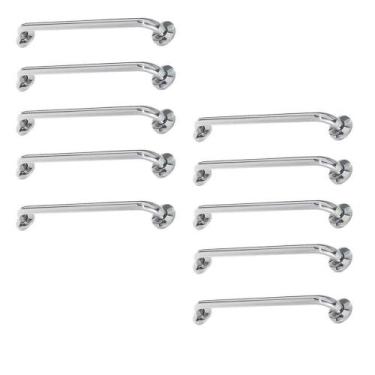 Imagem de Alça De Apoio Inox 40cm Barra Kit 10 Unidades Banheiro Box Idoso Cadei