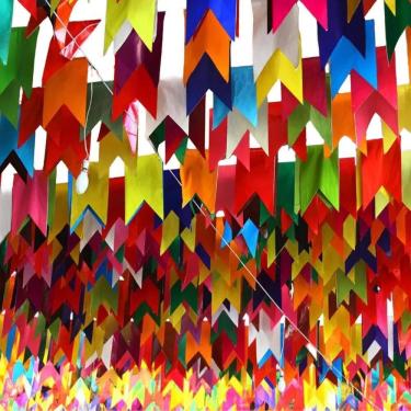Imagem de Bandeirinha Festa Junina 100 Mts Bandeirolas De Seda Papel C