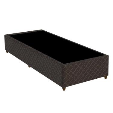 Imagem de Base Para Cama Box Solteiro 88cm Poliéster Bordado Flora Marrom - Gazin