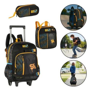 Imagem de Kit Mochila de Rodinhas Skate Board Lancheira Térmica Estojo Escolar I