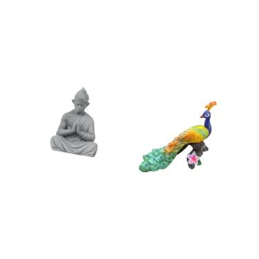 Imagem de Fenteer Estátua de Pavão, Macaco, Buda, Sol, Wukong, Ornamento Decorativo de Jardim, Escultura em Miniatura Colecionável para Casa, Hotel, Quintal, Pátio